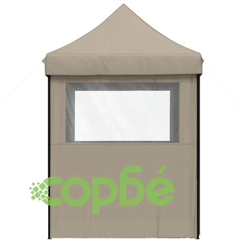 Сгъваема парти шатра pop-up с 4 странични стени таупе ➤ топ цена ➤ sorbe.bg