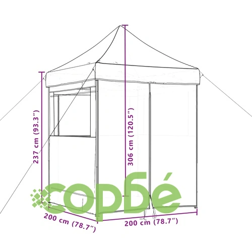 Сгъваема парти шатра pop-up с 4 странични стени таупе ➤ топ цена ➤ sorbe.bg
