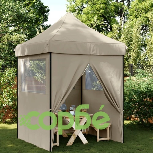 Сгъваема парти шатра pop-up с 4 странични стени таупе ➤ топ цена ➤ sorbe.bg
