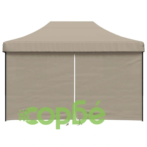 Сгъваема парти шатра pop-up с 4 странични стени таупе ➤ топ цена ➤ sorbe.bg