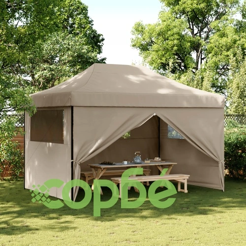 Сгъваема парти шатра pop-up с 4 странични стени таупе ➤ топ цена ➤ sorbe.bg