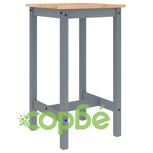 Бар комплект от 3 части, сив, масивна борова дървесина ➤ топ цена ➤ sorbe.bg