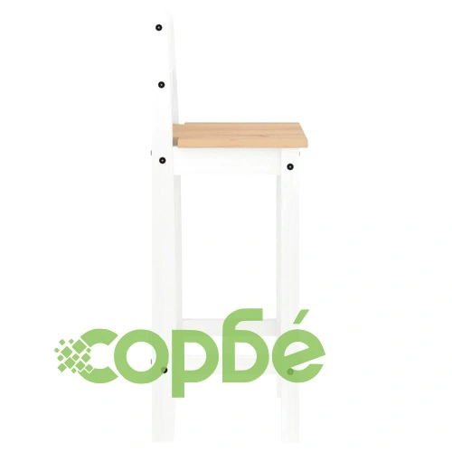 Бар комплект от 3 части, бял, масивна борова дървесина ➤ топ цена ➤ sorbe.bg