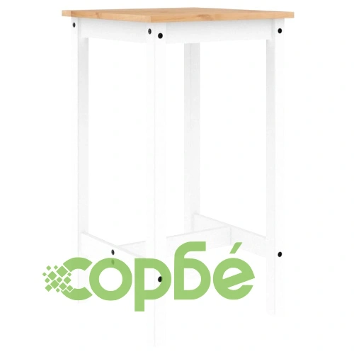 Бар комплект от 3 части, бял, масивна борова дървесина ➤ топ цена ➤ sorbe.bg