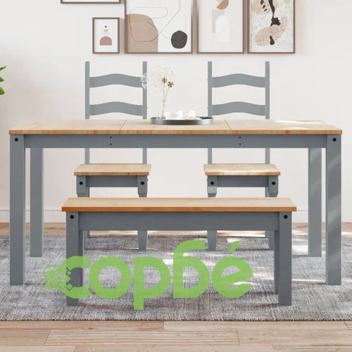 Трапезна маса Panama сива 160x80x75 см бор масив ➤ топ цена ➤ sorbe.bg