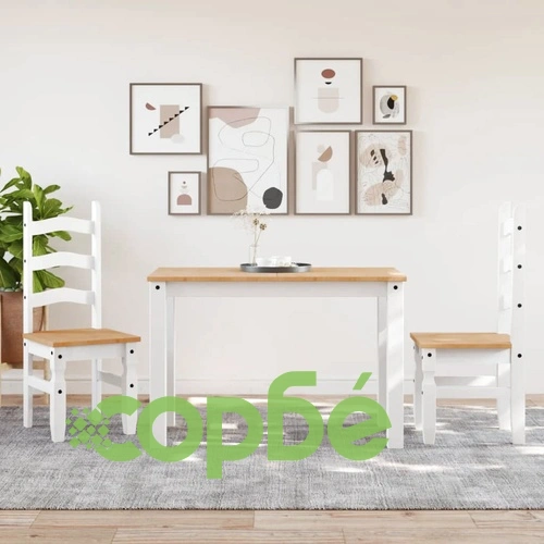 Трапезни столове 2 бр Corona бели 42x47x107 см бор масив ➤ топ цена ➤ sorbe.bg