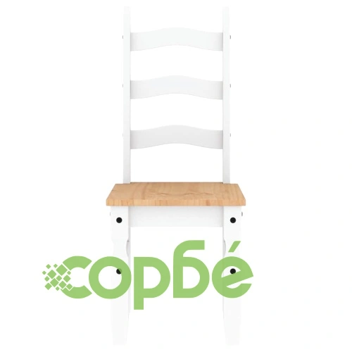 Трапезни столове 2 бр Corona бели 42x47x107 см бор масив ➤ топ цена ➤ sorbe.bg