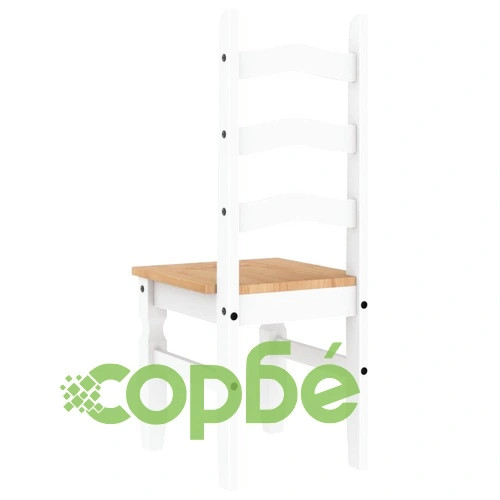Трапезни столове 2 бр Corona бели 42x47x107 см бор масив ➤ топ цена ➤ sorbe.bg