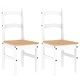 Трапезни столове 2 бр бели 40x46x99 см бор масив