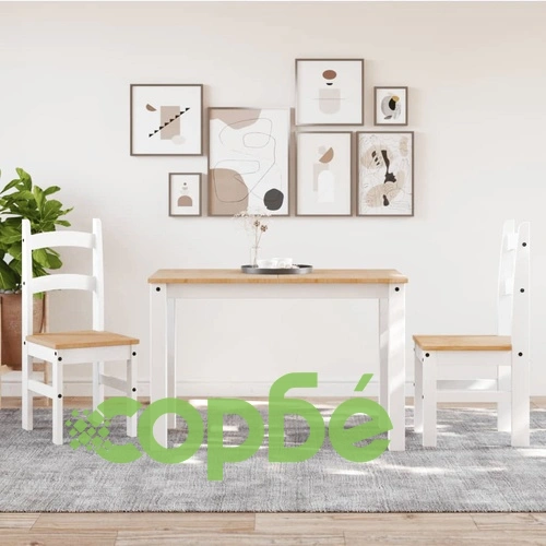 Трапезни столове 2 бр бели 40x46x99 см бор масив ➤ топ цена ➤ sorbe.bg