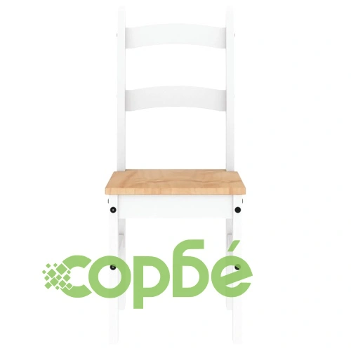 Трапезни столове 2 бр бели 40x46x99 см бор масив ➤ топ цена ➤ sorbe.bg