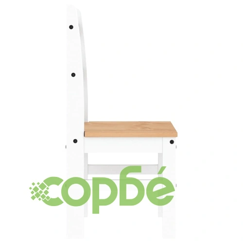 Трапезни столове 2 бр бели 40x46x99 см бор масив ➤ топ цена ➤ sorbe.bg