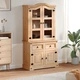 Стъклен шкаф витрина Corona 100x48,5x179 см бор масив