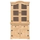 Стъклен шкаф витрина Corona 100x48,5x179 см бор масив