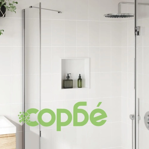 Душ ниша, сребрист бяло, 32x32x9 см, неръждаема стомана ➤ топ цена ➤ sorbe.bg