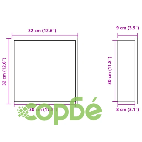 Душ ниша, сребрист бяло, 32x32x9 см, неръждаема стомана ➤ топ цена ➤ sorbe.bg