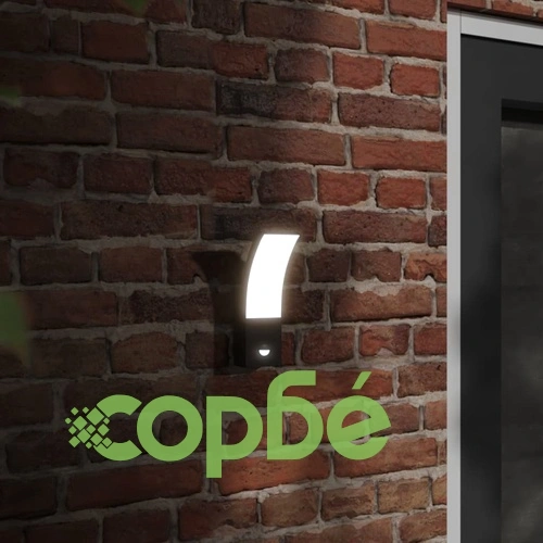 Външни LED стенни лампи със сензори, 2 бр, черен, лят алуминий ➤ топ цена ➤ sorbe.bg