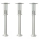 Външни подови лампи, 3 бр, сребристи, 60 см, неръждаема стомана