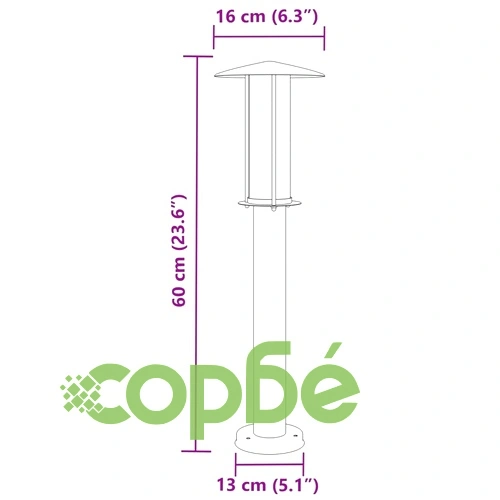 Външни подови лампи, 3 бр, сребристи, 60 см, неръждаема стомана ➤ топ цена ➤ sorbe.bg