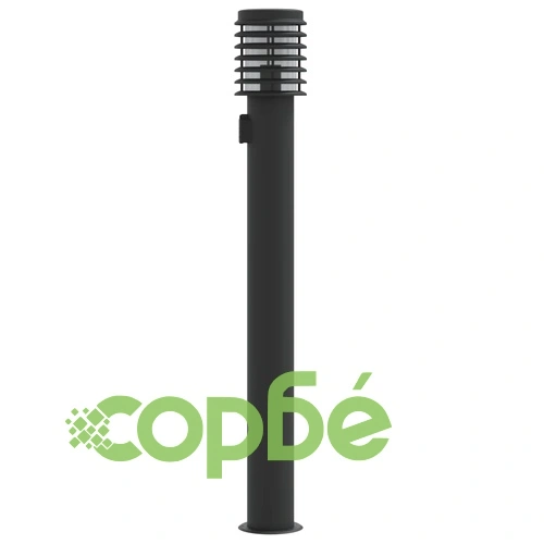 Външни подови лампи с контакт, 3 бр, черни, 110 см, инокс ➤ топ цена ➤ sorbe.bg