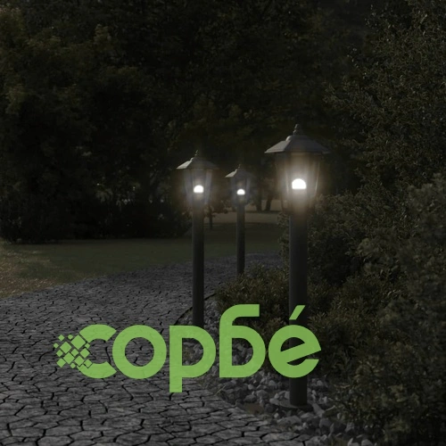 Външни подови лампи, 3 бр, черни, 80 см, неръждаема стомана ➤ топ цена ➤ sorbe.bg