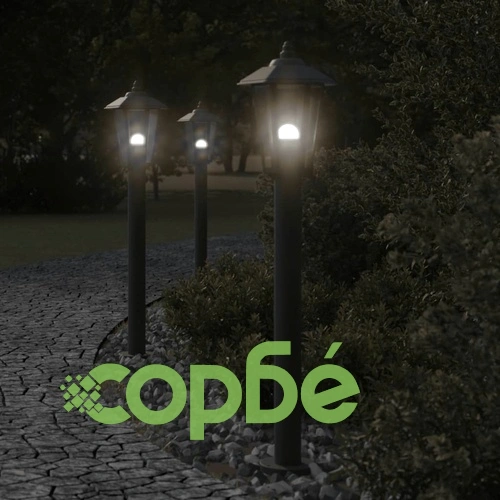 Външни подови лампи, 3 бр, черни, 80 см, неръждаема стомана ➤ топ цена ➤ sorbe.bg