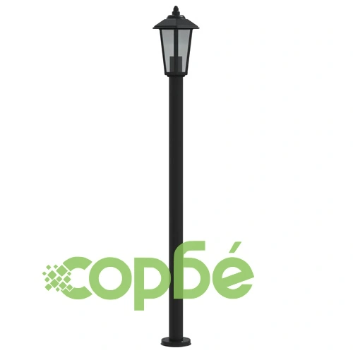 Външни подови лампи, 3 бр, черни, 120 см, неръждаема стомана ➤ топ цена ➤ sorbe.bg