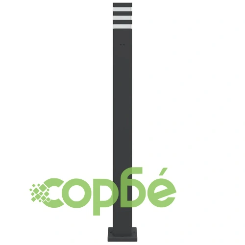 Външни подови лампи с контакт, 3 бр, черен, 110 см, алуминий ➤ топ цена ➤ sorbe.bg