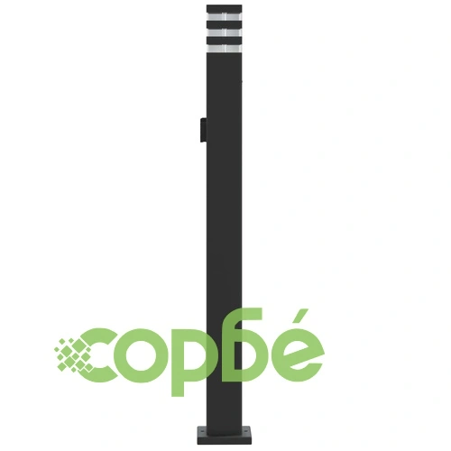 Външни подови лампи с контакт, 3 бр, черен, 110 см, алуминий ➤ топ цена ➤ sorbe.bg