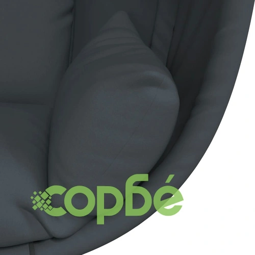 Висящ стол яйце със стойка, антрацит, текстил и стомана ➤ топ цена ➤ sorbe.bg