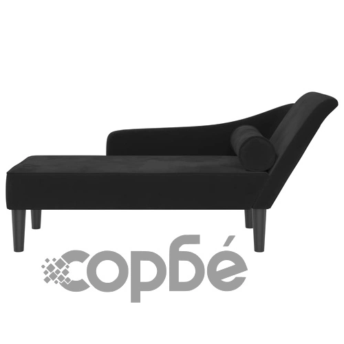 Кушетка с възглавници, черна, кадифе ➤ топ цена ➤ sorbe.bg