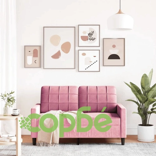 2-местен диван, розов, 120 см, кадифе ➤ топ цена ➤ sorbe.bg