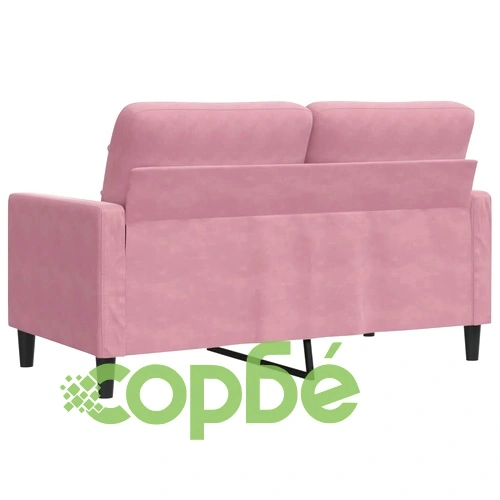 2-местен диван, розов, 120 см, кадифе ➤ топ цена ➤ sorbe.bg