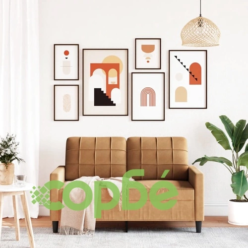 2-местен диван, кафяв, 120 см, кадифе ➤ топ цена ➤ sorbe.bg