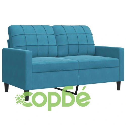 2-местен диван, син, 120 см, кадифе ➤ топ цена ➤ sorbe.bg