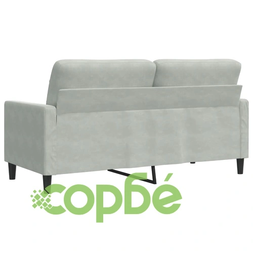 2-местен диван, светлосив, 140 см, кадифе ➤ топ цена ➤ sorbe.bg