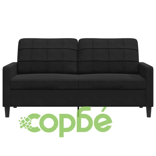 2-местен диван, черно, 140 см, кадифе ➤ топ цена ➤ sorbe.bg