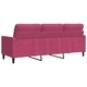 3-местен диван, виненочервен, 180 см, кадифе