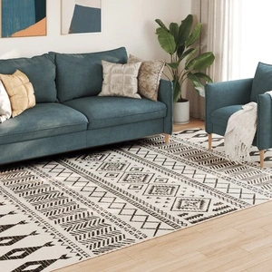 Килим за открито и закрито къс косъм шарен 190x300 см неплъзгащ