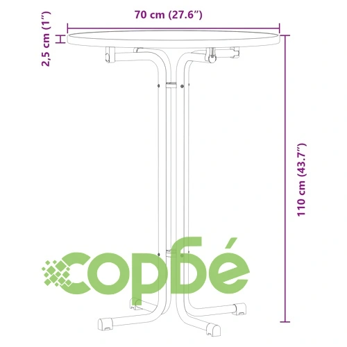 Трапезна маса, бяла, 70x110 см, инженерно дърво и стомана ➤ топ цена ➤ sorbe.bg