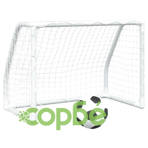 Детски футболни врати, 2 бр, с топка, бели, 64x35x48 см, метал ➤ топ цена ➤ sorbe.bg