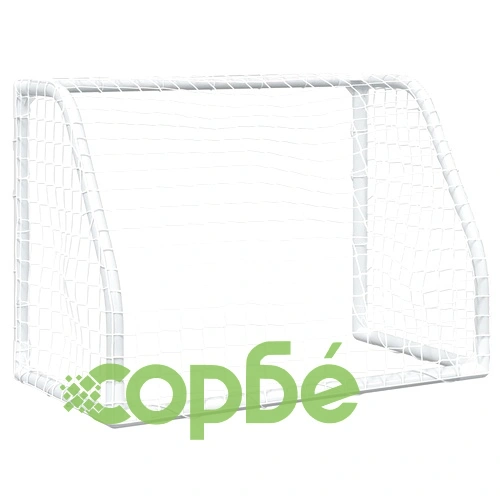 Детски футболни врати, 2 бр, с топка, бели, 64x35x48 см, метал ➤ топ цена ➤ sorbe.bg
