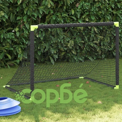 Детска футболна врата, сгъваема, черна, 90x64x64 см ➤ топ цена ➤ sorbe.bg
