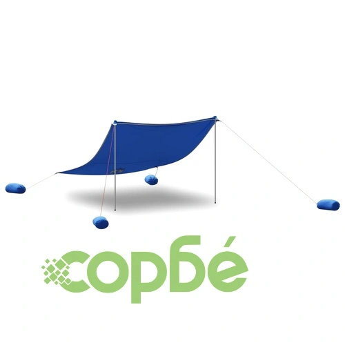 Плажен навес с пясъчни котви, син, 304x300 см ➤ топ цена ➤ sorbe.bg