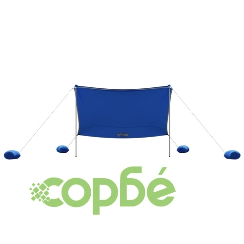 Плажен навес с пясъчни котви, син, 304x300 см ➤ топ цена ➤ sorbe.bg