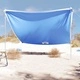 Плажен навес с пясъчни котви, син, 304x300 см