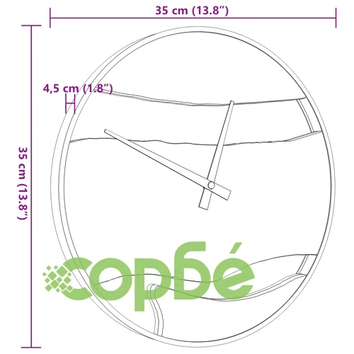 Стенен часовник кафяв 35 см желязо и маслиново дърво ➤ топ цена ➤ sorbe.bg
