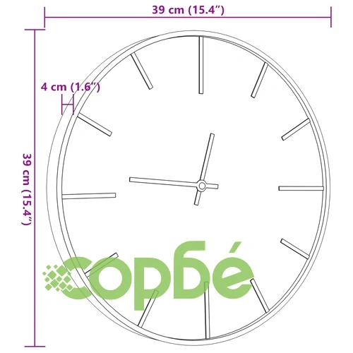 Стенен часовник кафяв 39 см желязо и инженерно дърво ➤ топ цена ➤ sorbe.bg