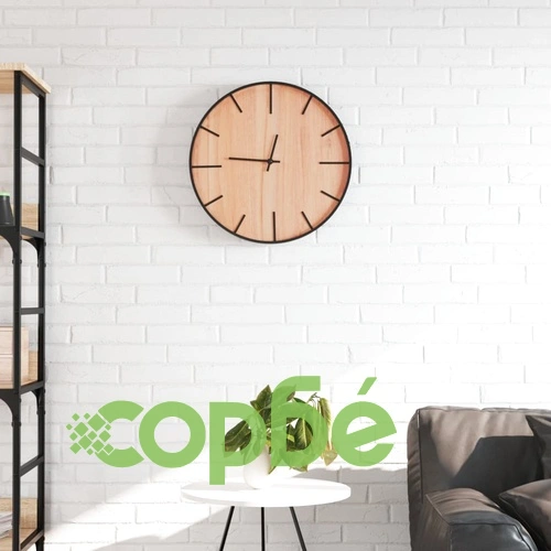 Стенен часовник кафяв 39 см желязо и инженерно дърво ➤ топ цена ➤ sorbe.bg