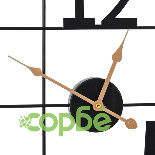 Стенен часовник, черен, 50 см, желязо ➤ топ цена ➤ sorbe.bg